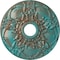 Ekena Millwork Norwich Ceiling Medallion (Canopies up to 4 1/2"), 18"OD x 3 1/2"ID x 1 3/8"P, Copper Green Patina CM18NOCGS - alternate 1